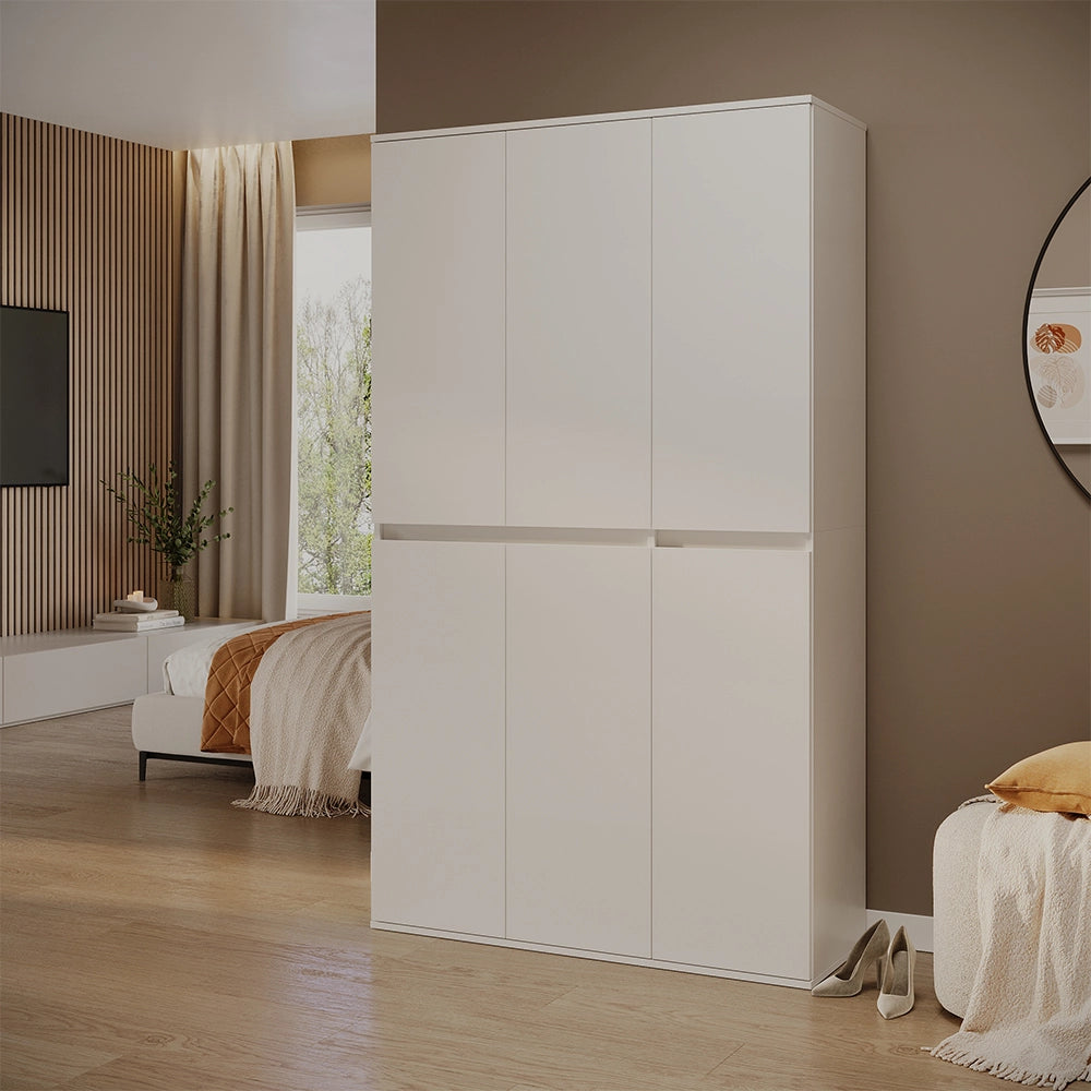 Vicco Armadio multifunzione Bianco 111 x 191.5 cm con 6 porte