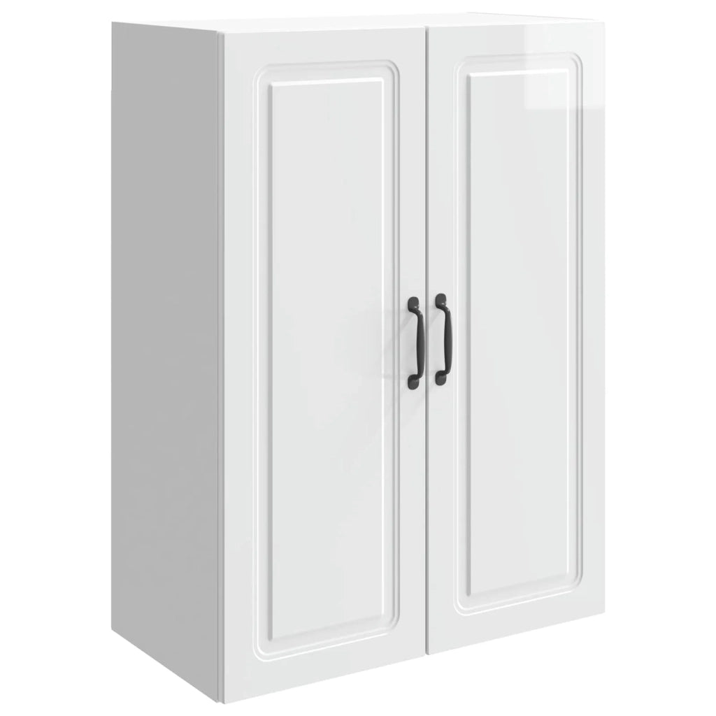 Mobiletto a muro Bianco Lucido 66 x 34,5 x 90 cm