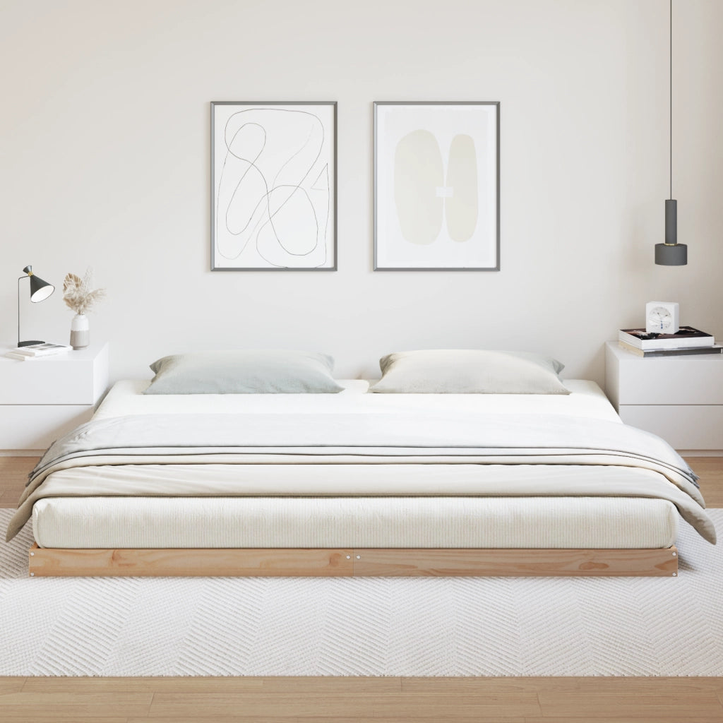 Struttura Letto Floor 200x220 cm in Legno Massello di Pino
