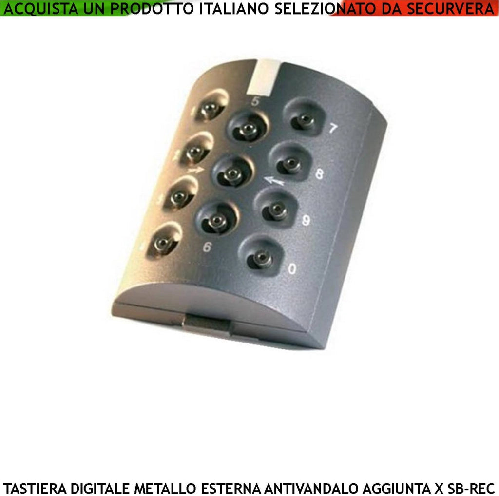 Tastiera Retroilluminata Digitale Esterna Antivandalo BE.PLAY Necessita della Centralina BE-REC 10 Tasti Numerici Collegamento All'elaboratore con 2 Fili Struttura Metallo Protetta IP54 Aggiuntiva