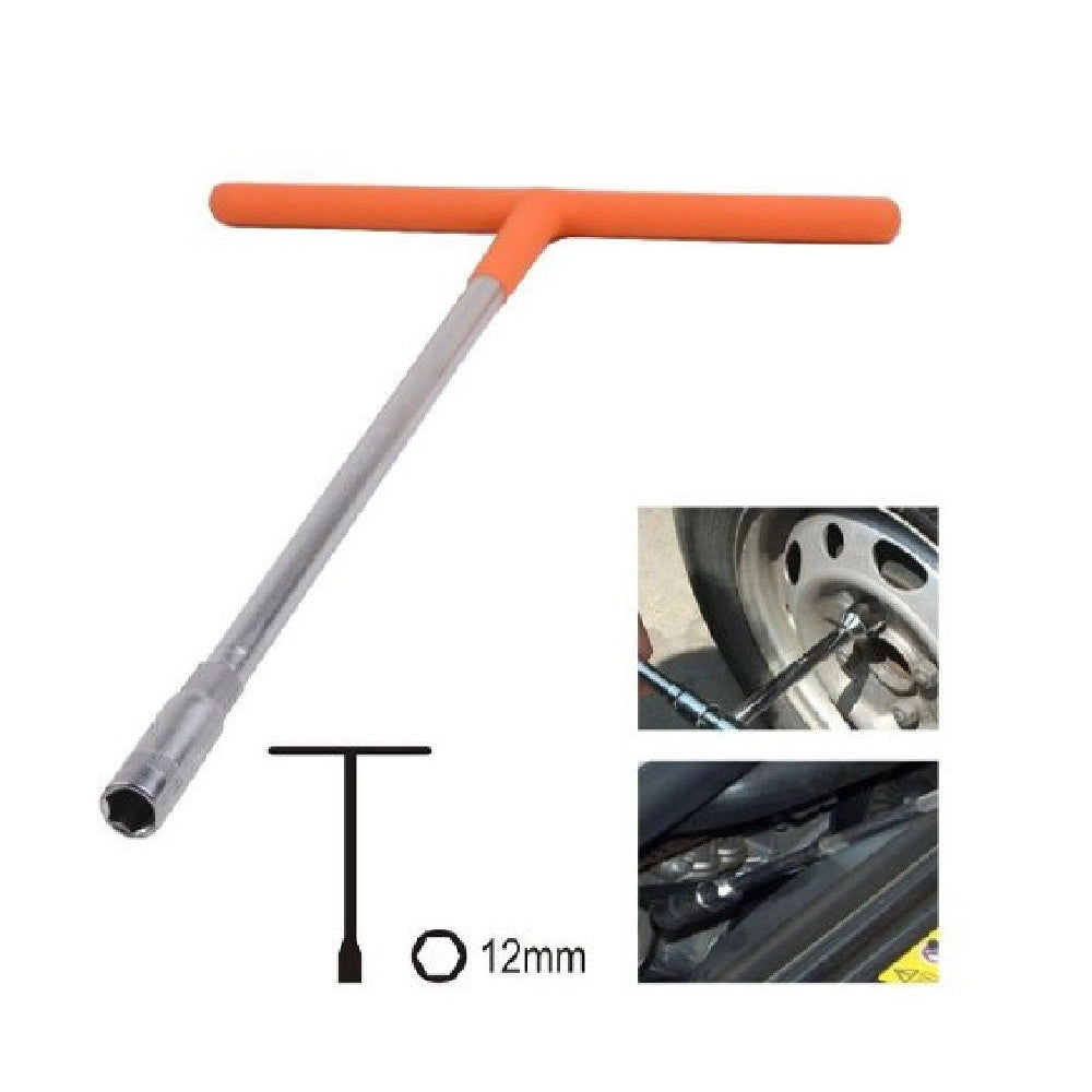 Trade Shop - Chiave Poligonale Impugnatura Tipo A T Da 12mm Con Bussola Esagonale Cr-v 91608 -