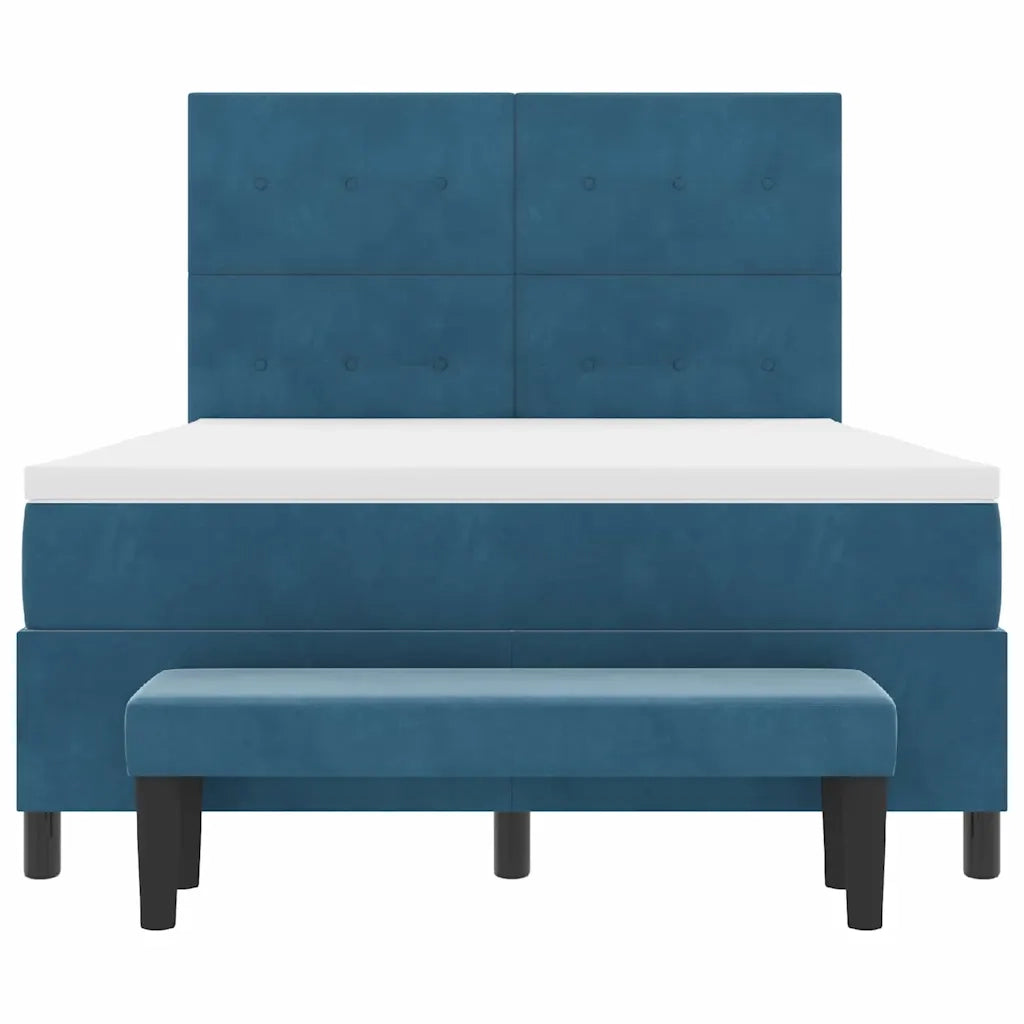Letto a molle con testiera Blu scuro 200 x 160 cm Velluto 3344526
