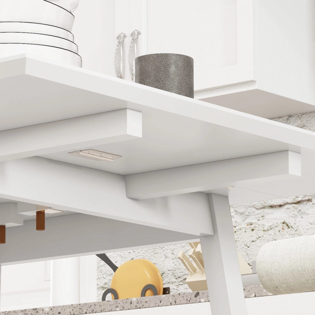 Tavolo da pranzo - pieghevole per 2-4 persone - 110x86x75 cm - legno bianco - per spazi piccoli