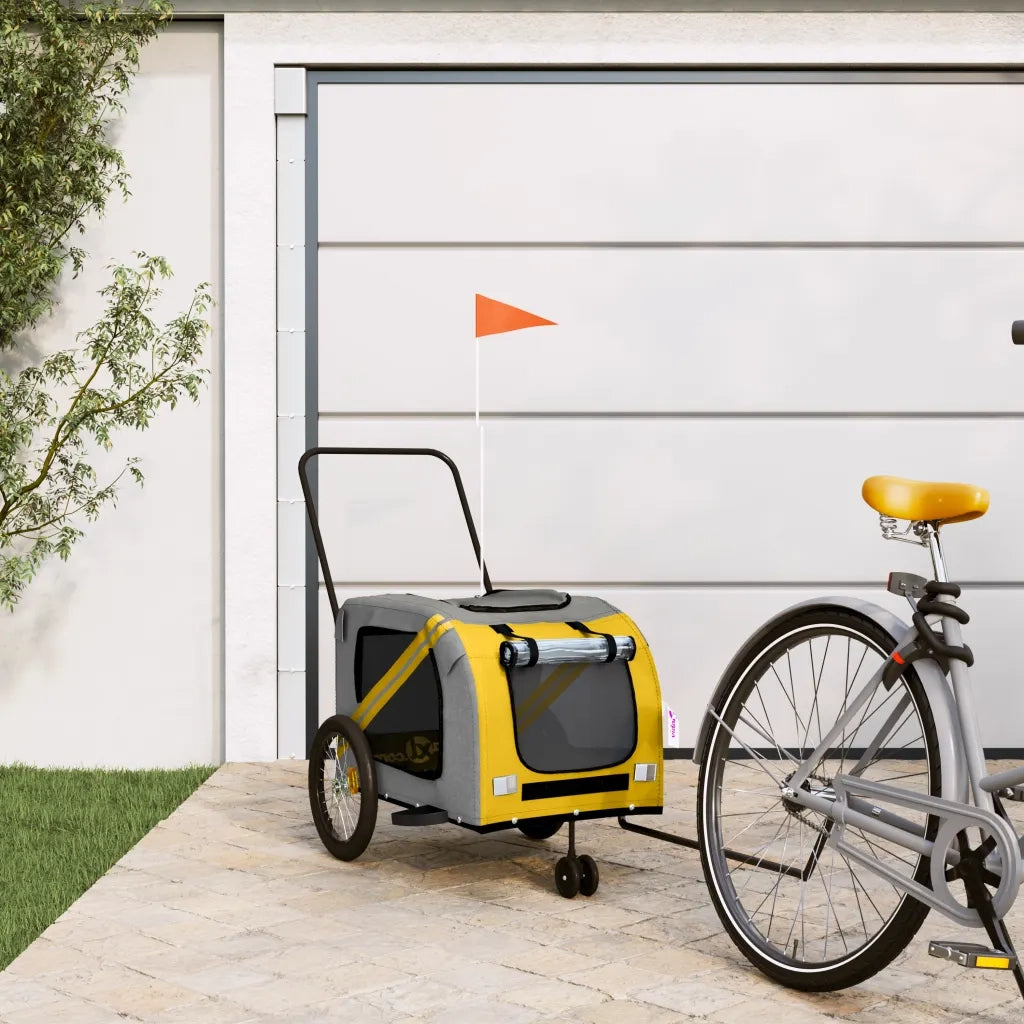 Rimorchio da Bici per Animali Giallo e Grigio Oxford e Ferro CFW5055425
