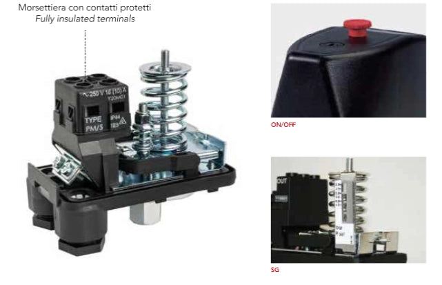 PRESSOSTATO PM/5G  per installazioni idriche 1-5 Bar