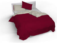 Copripiumino Singolo con Sacco e Federe Doubleface Bordeaux/Panna