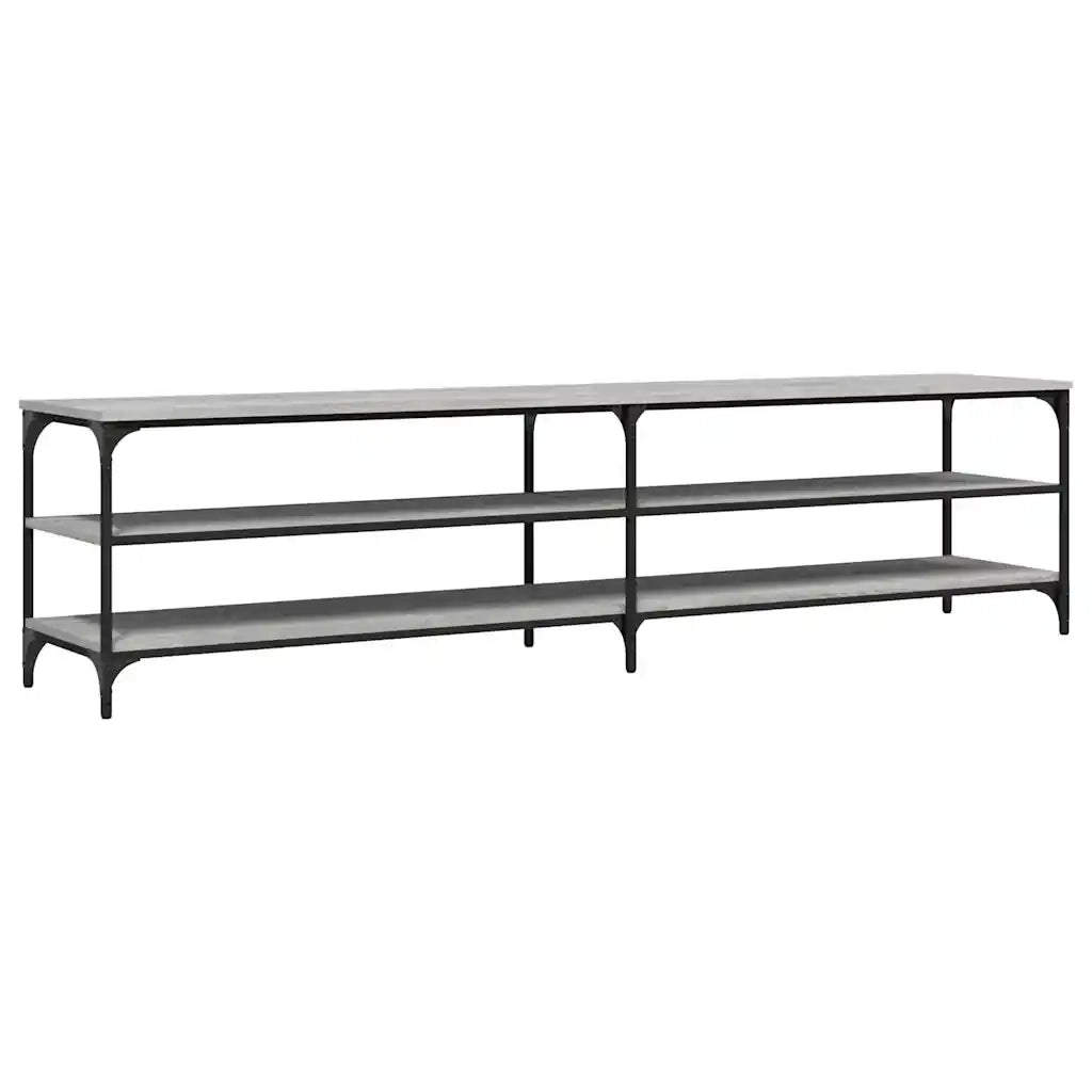 Mobile TV Grigio Sonoma 200x30x50cm Legno Multistrato e Metallo 826762