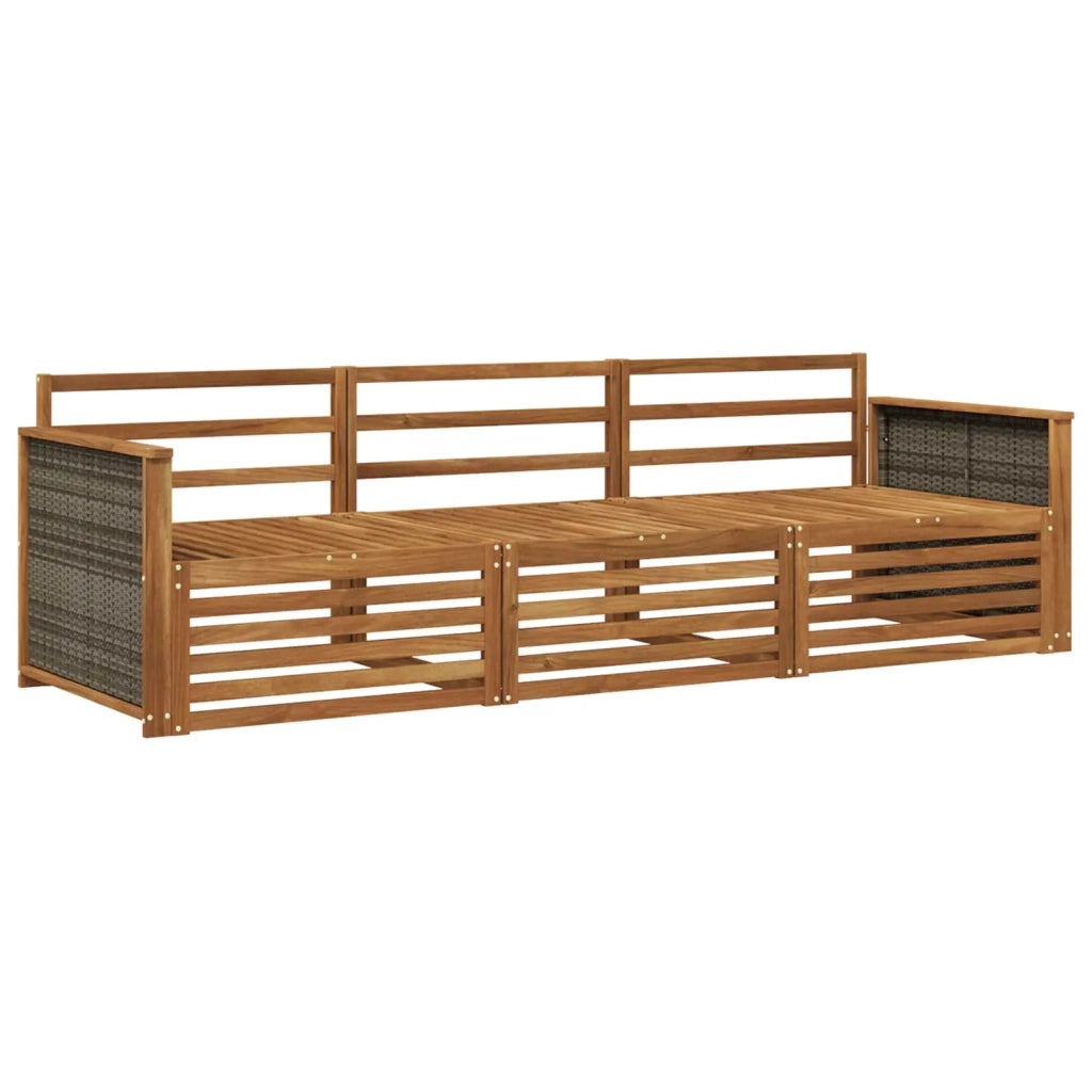 Set di divani da esterno 3 pz Naturale Legno di Acacia Massello 3382957