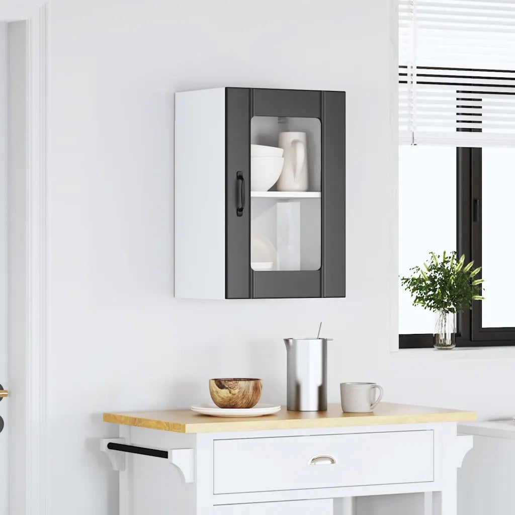 Pensile da Cucina con Porta in Vetro Lucca Nero
