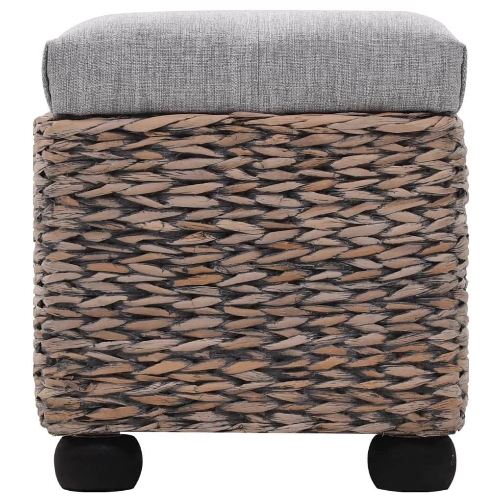 Panca pouf sgabello mobile panca 2 pezzi grigio giacinto d'acqua 3002178