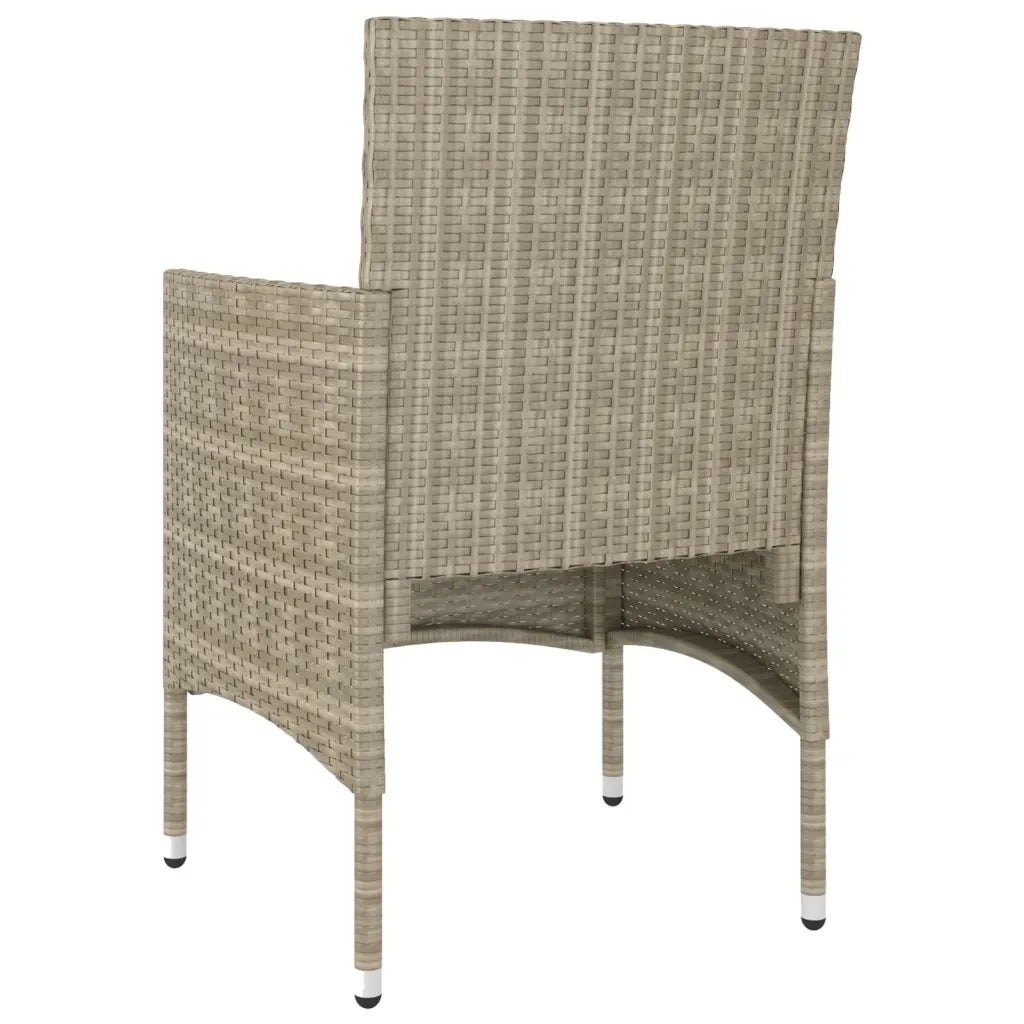Set Sedie da Giardino con Poggiapiedi 4 pz | Sedie da Esterno in Polyrattan Beige