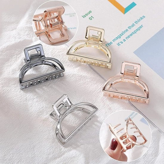 Set di 8 spille per capelli in metallo, 4 cm piccole e 7,5 cm grandi spille a mezzaluna antiscivolo per ragazze e donne