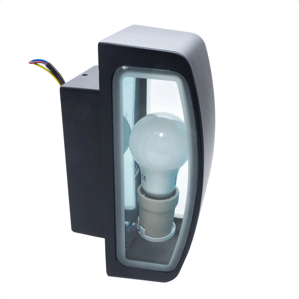 Applique LED lampada parete LED E27 doppia emissione luce ingresso giardino COLORE NERO