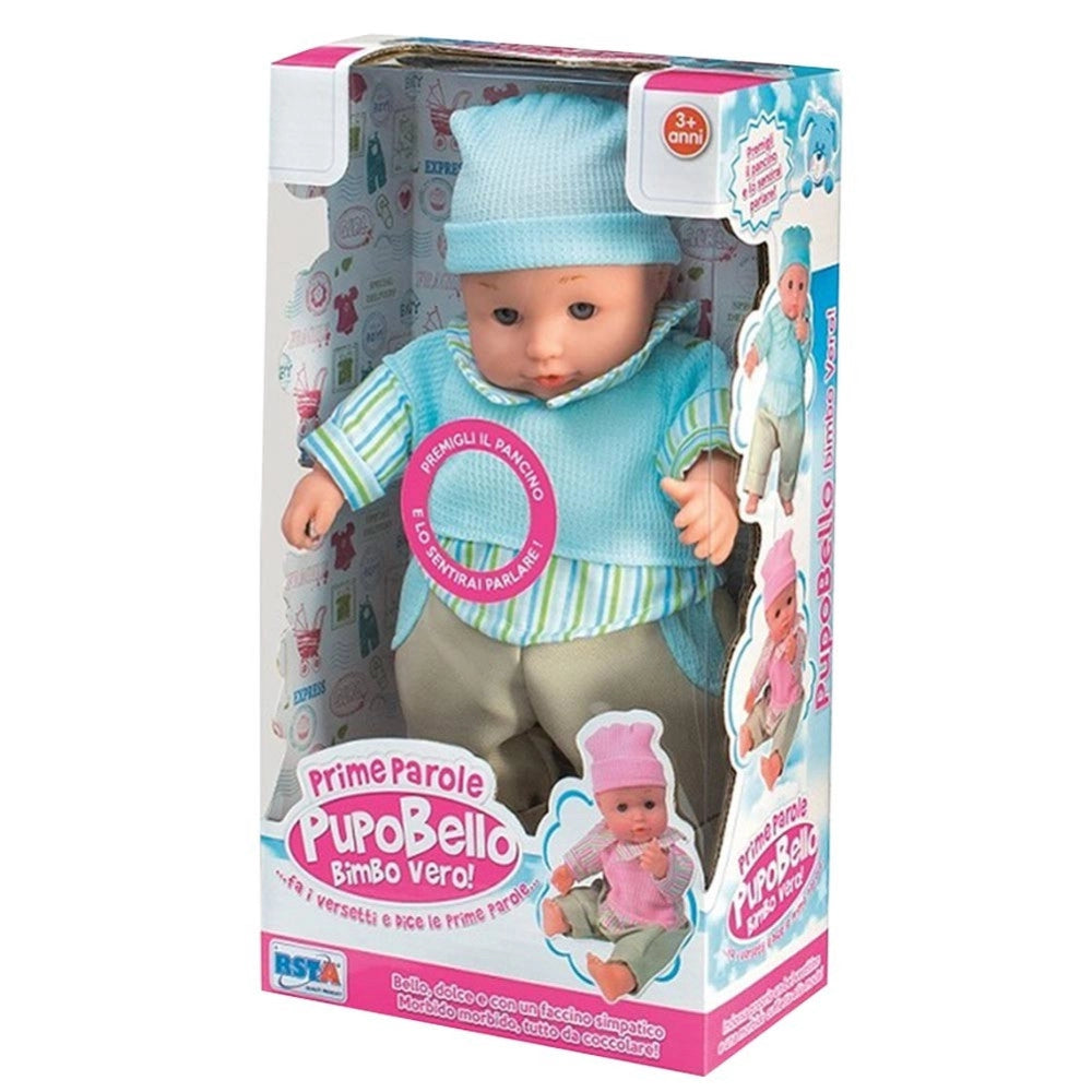 Trade Shop - Bambola Pupo Bello Bimbo Vero Prime Parole Parla E Fa Versi 30cm Per Bambina -