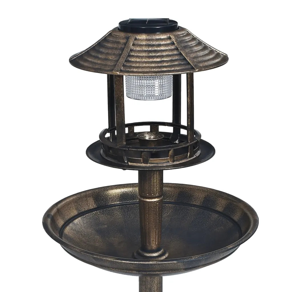 Bagnetto per Uccelli Decorativa con Luci LED Solari in Plastica CFW1629400