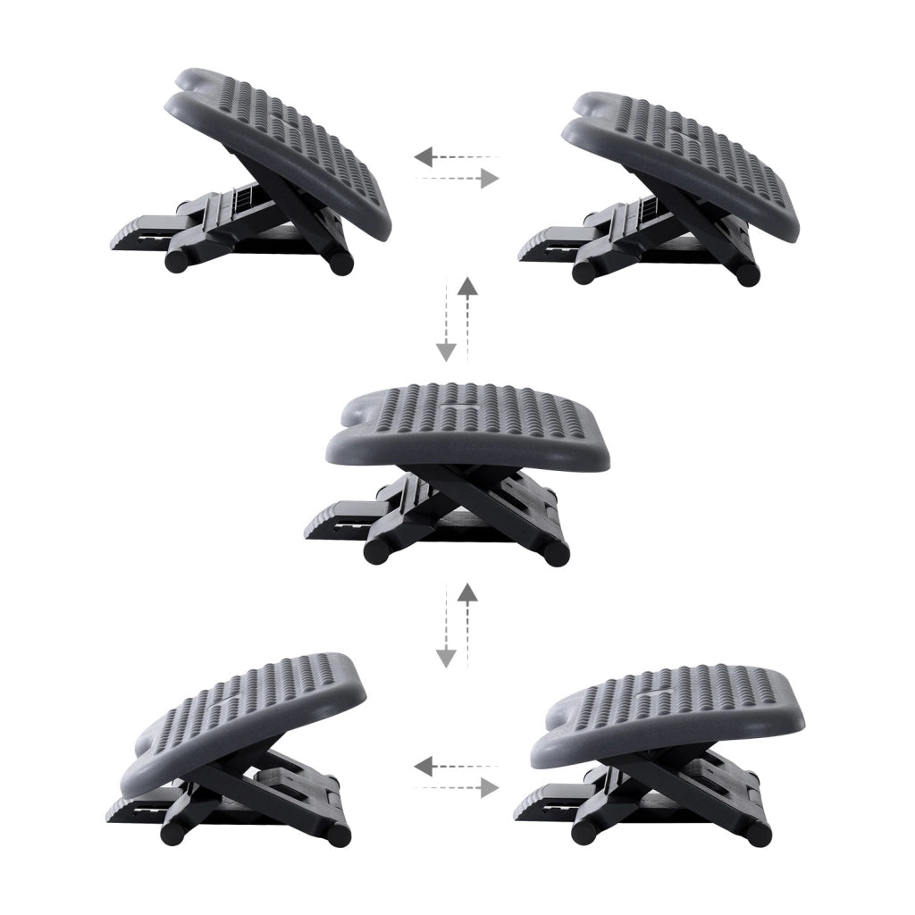 Poggiapiedi ergonomico ¨C zephmum ¨C regolabile in altezza e angolo, grigio scuro