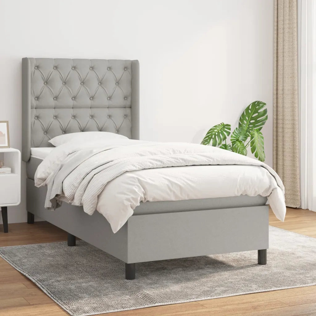 Giroletto a Molle con Materasso Grigio Chiaro 80x200 cm Tessuto 3131625