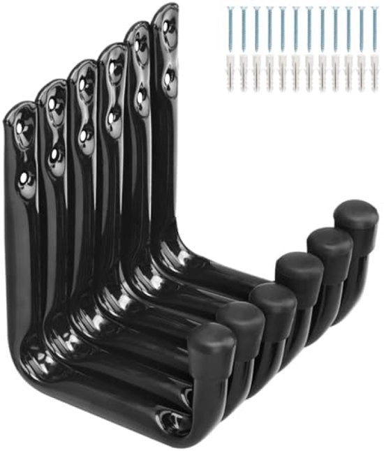Haken per garage per universale per zavorra per oggetti pesanti - Beugoli per parete per scala, bicicletta, tubo idraulico, attrezzi - Capacità di carico 20 kg per gancio - Incluso viti e chiodi