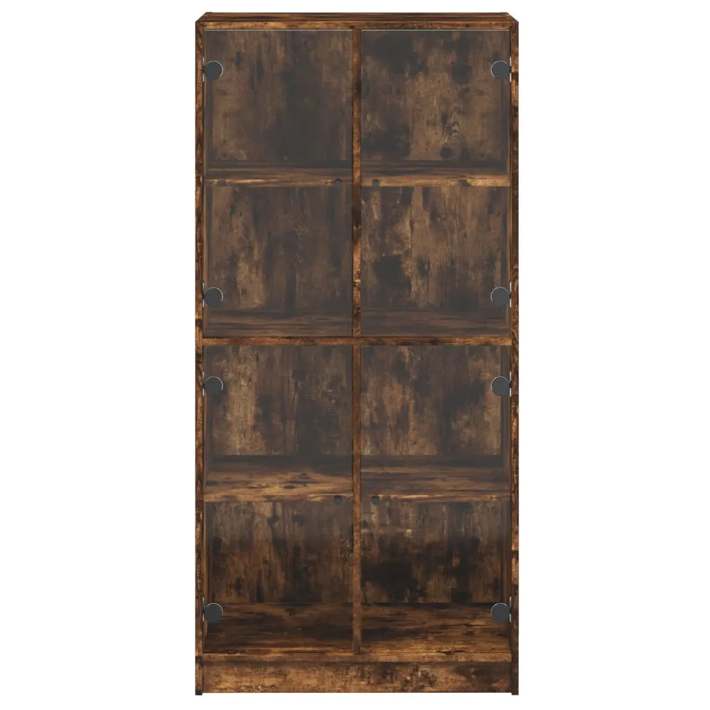 Credenza con Ante Rovere Fumo 68x37x142 cm Legno Multistrato 136495