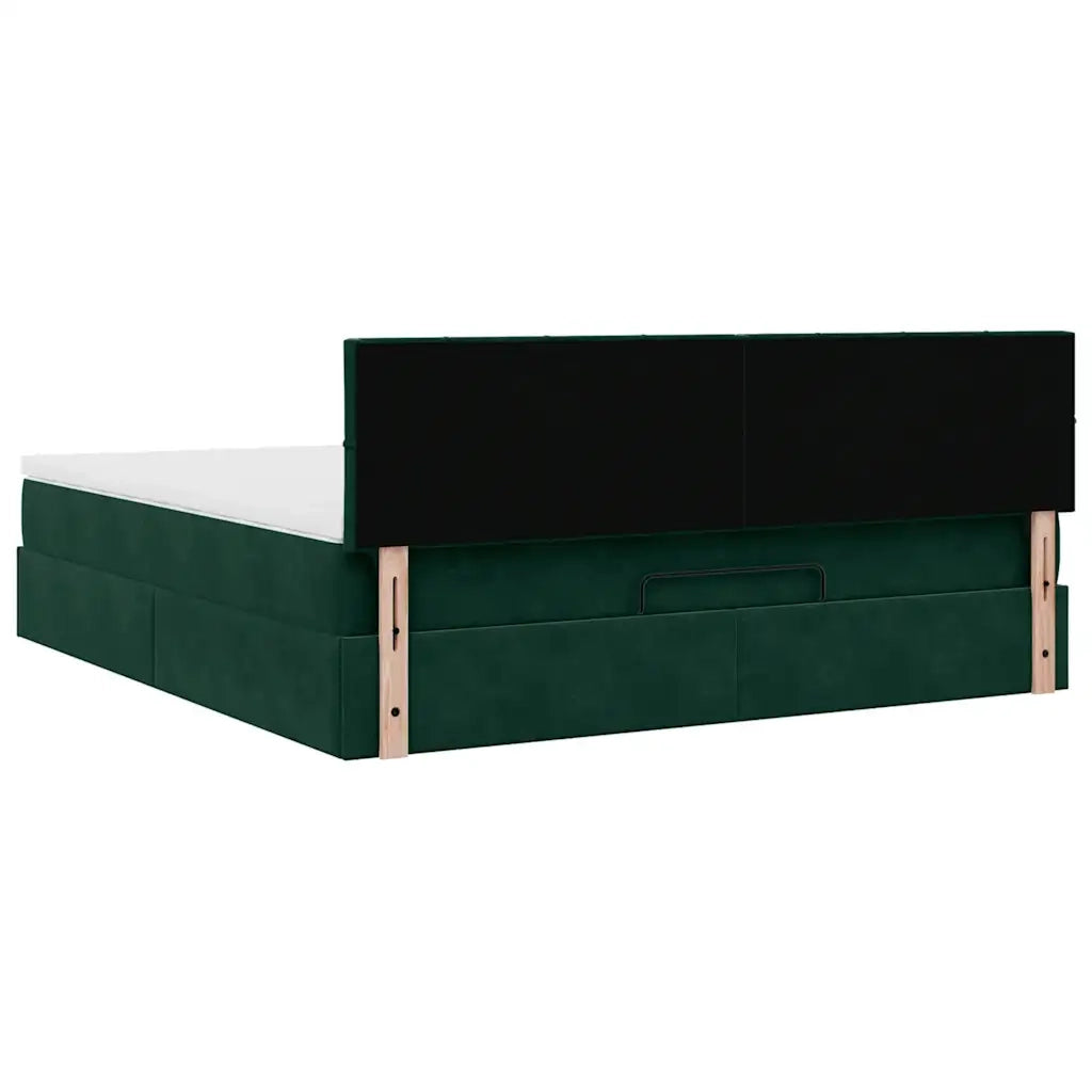 vidaXL Struttura Letto Pouf con Materasso 180x200 cm in Velluto