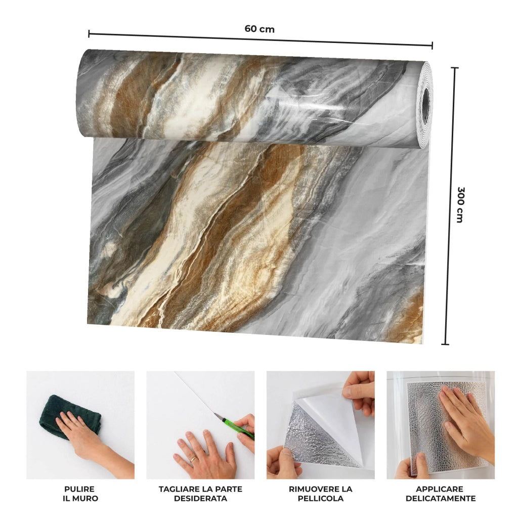 Carta Adesiva Da Rivestivmento 60x300 cm Pellicola Autoadesiva Impermeabile per Mobili, Pareti, Cucina, Tavoli e Top Cucina – Rivestimento Rimovibile per Superfici Lisce e DIY Disegno7