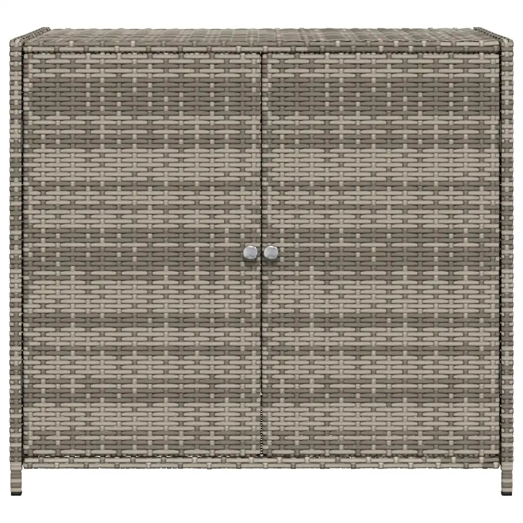 Armadietto Portaoggetti Giardino Grigio 83x45x76 cm Polyrattan 365545