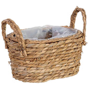 Cesto ovale in corda con manici cm 24x15x12h