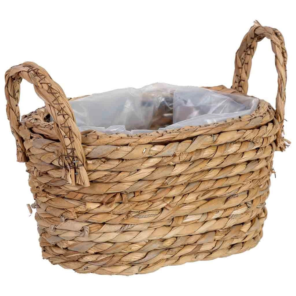 Cesto ovale in corda con manici cm 24x15x12h