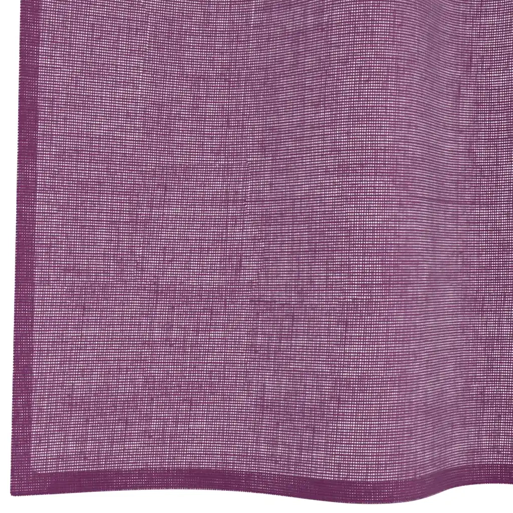 Tende in Voile con Occhielli 2 pz Viola 140x300 cm