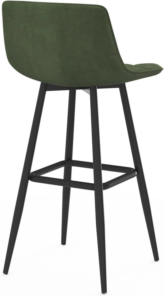 copia di Set di 4 sgabelli da bar MADY in velluto grigio scuro