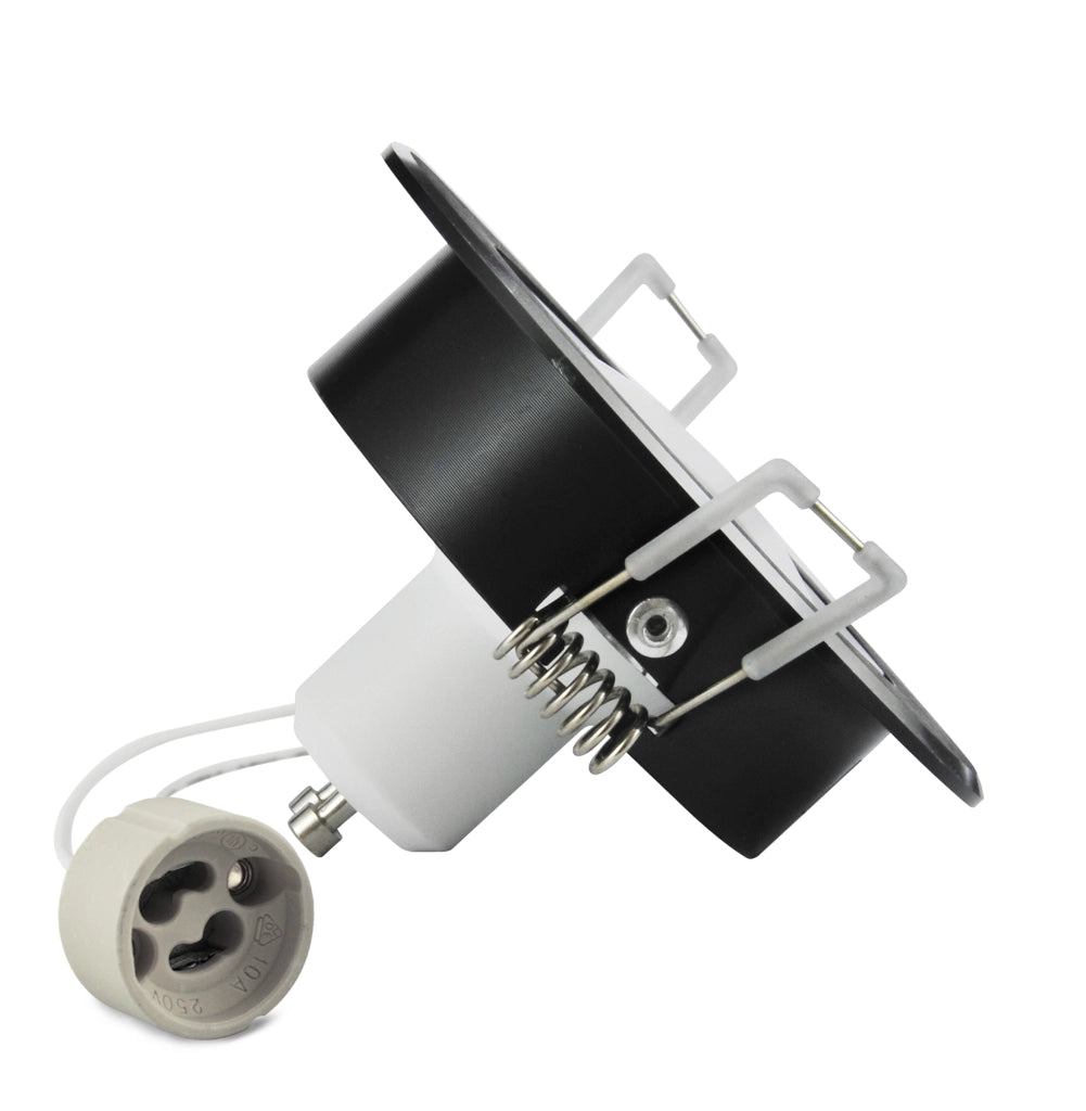Faretto incasso LED tondo nero spazzolato GU10 Polux