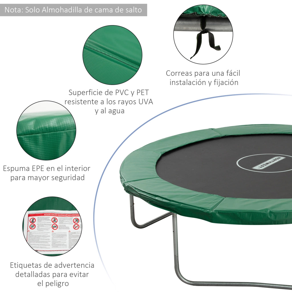 Copertura di Protezione Imbottita per Trampolino ¨C zephmum ¨C Verde ?305 cm