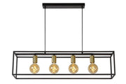 Lampadario Lucide Ruben 4xE27 nero/oro dimmerabile 92cm