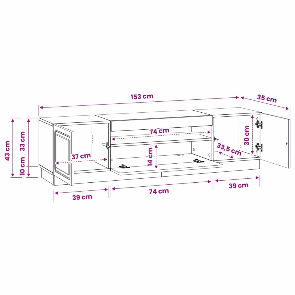 Mobile TV LED Legno antico Legno ingegnerizzato 897793