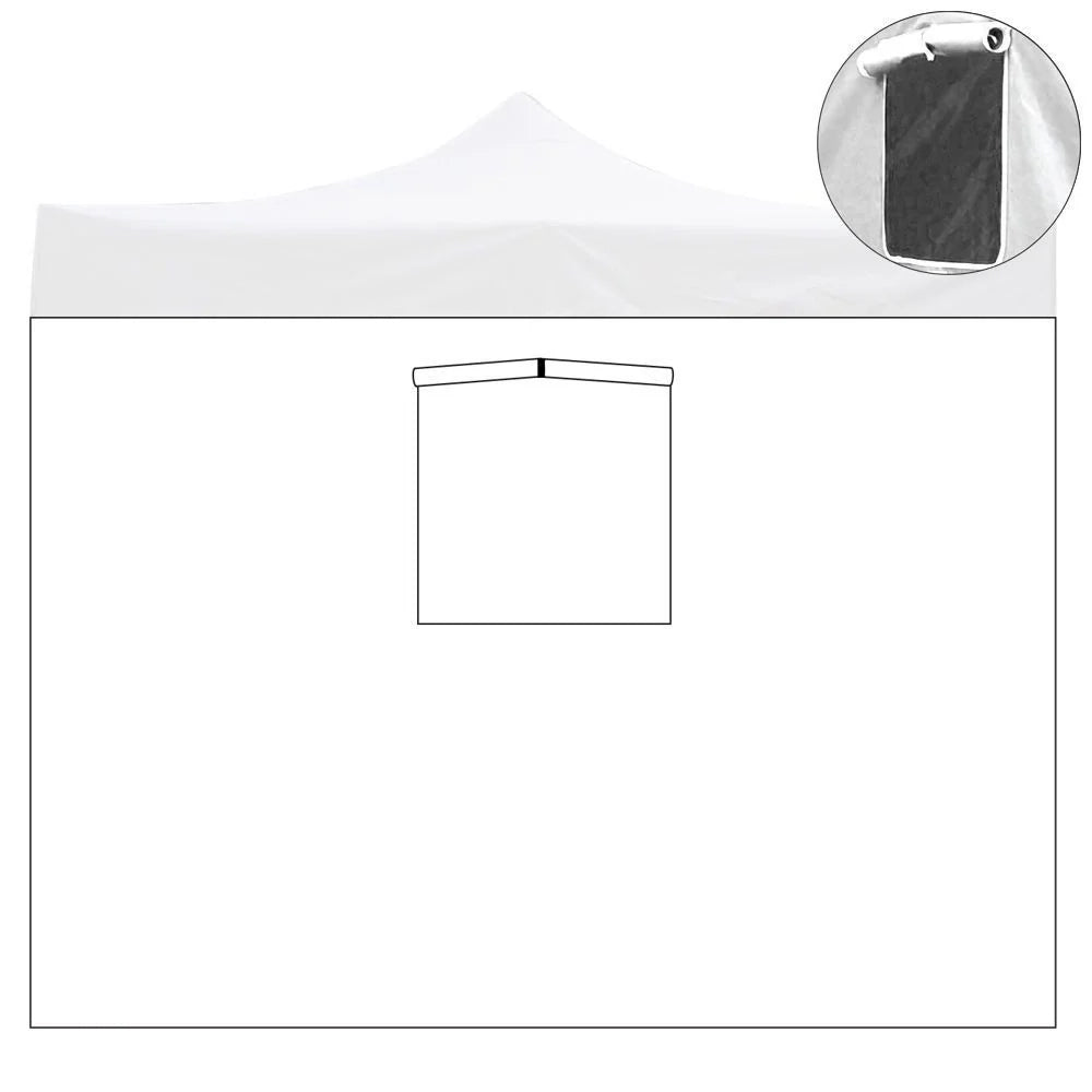 Telo laterale 3x2mt bianco impermeabile con finestra per gazebo richiudibile Market-Pro