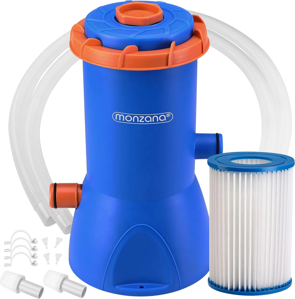 Sistema di Filtraggio a Cartuccia MZP30 Portata 2280 L/h 30 W Pompa Filtro per Piscina