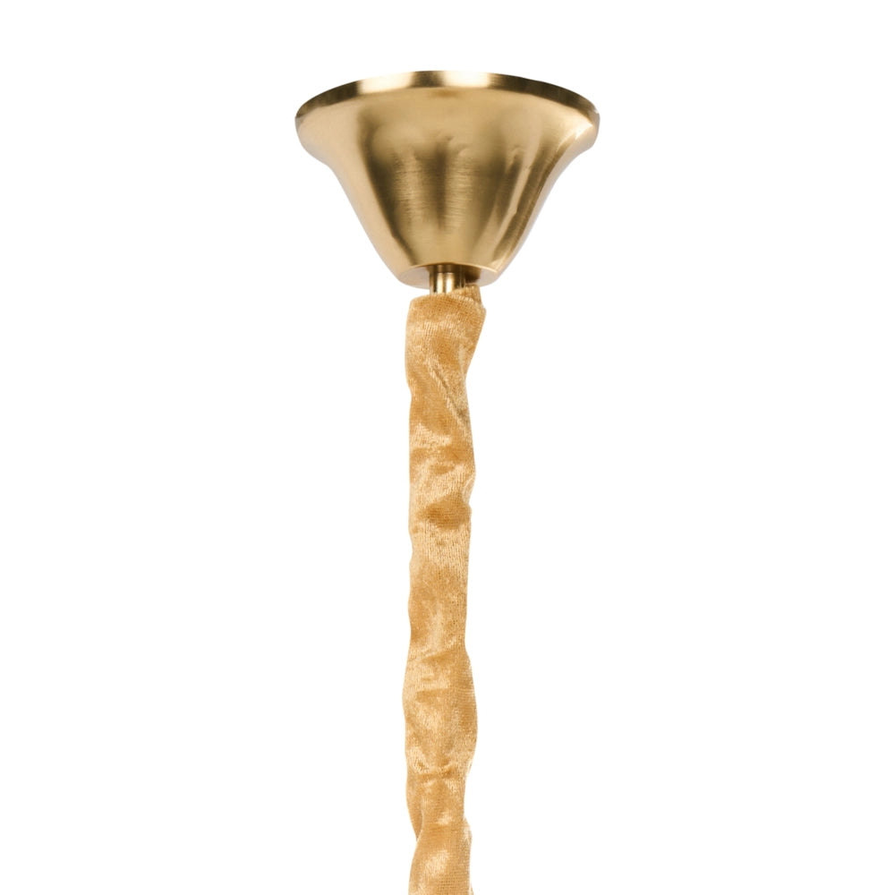 Lampadario in ottone, metallo e vetro ⌀ 46 cm Lampada a sospensione stile glamour