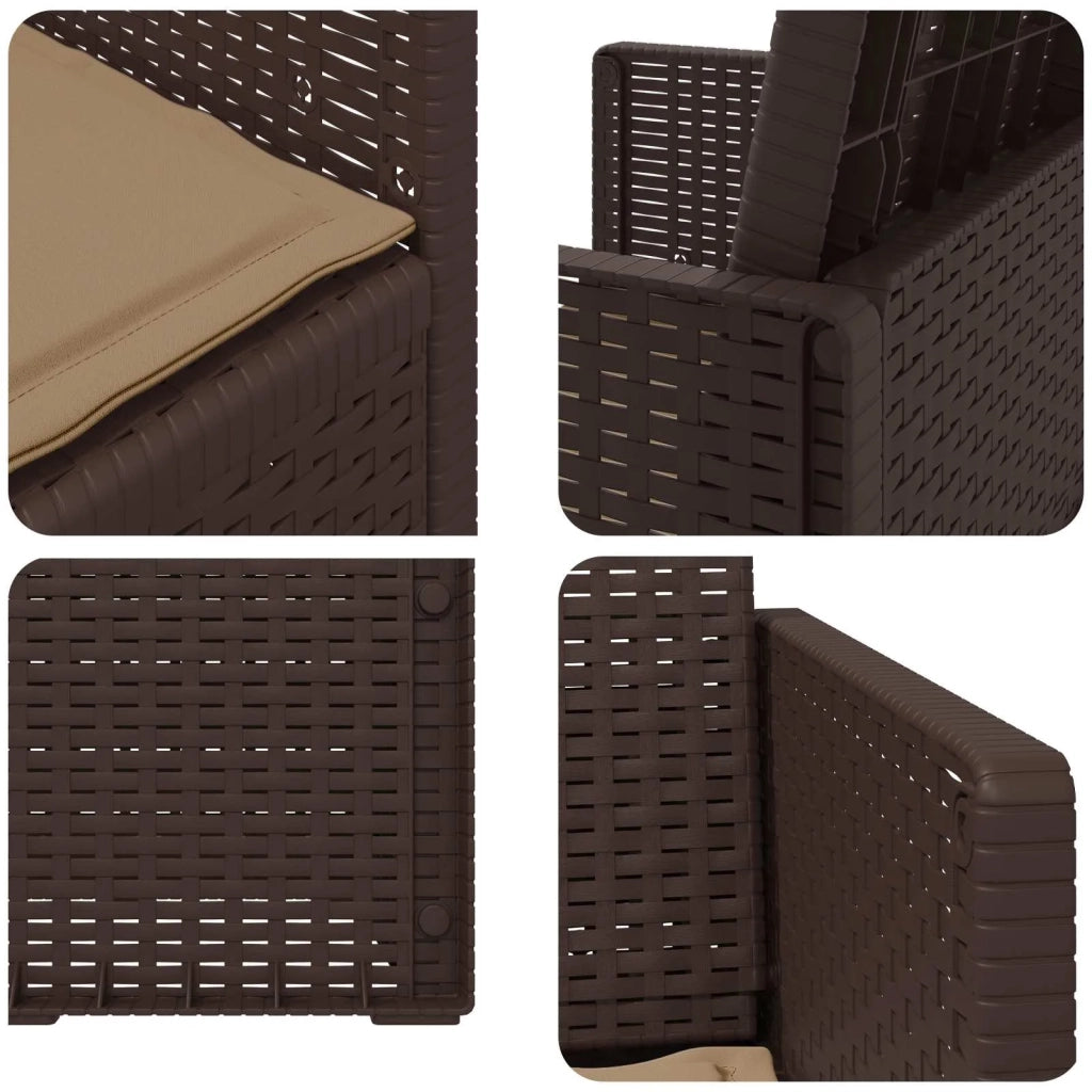 Sedie da pranzo da giardino 2 pcs Marrone e Tortora PP 899991