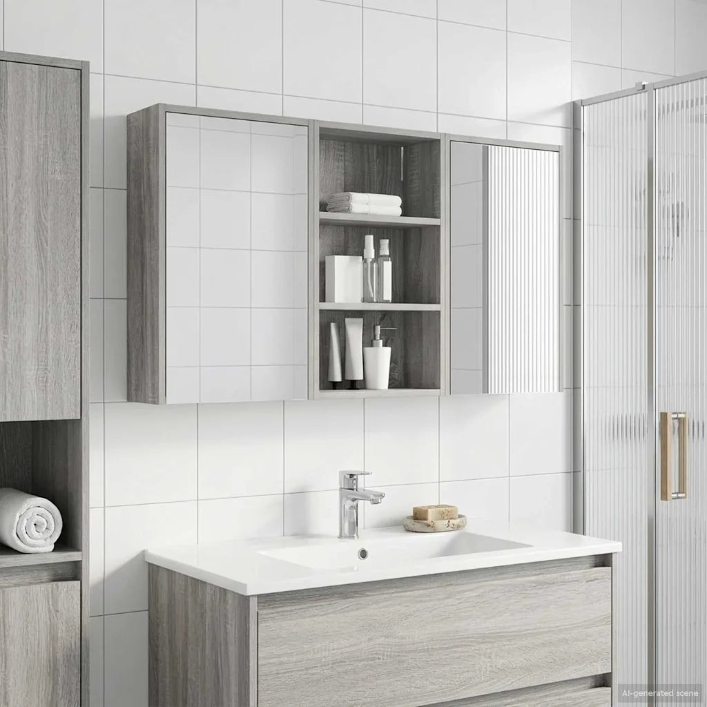 Set di Armadi da Bagno con lo scaffale 3 pcs 126 x 16 x 62.5 cm