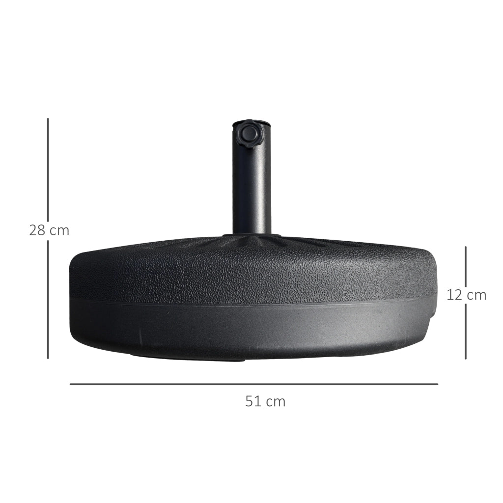 Easycomfort Base per Ombrellone da Giardino con Palo Centrale Φ3.8cm e 4.8cm, HDPE Nero