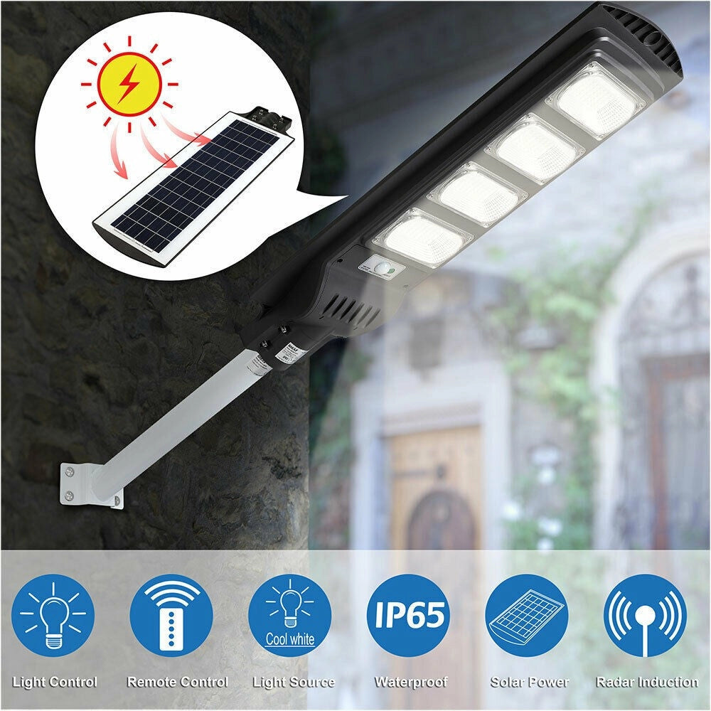 Trade Shop - Lampione Stradale Faro Led 120w Solare Esterno Sensore Movimento Telecomando -