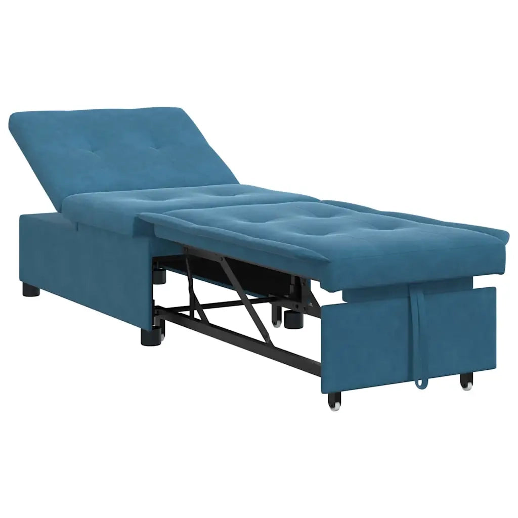 Divano letto Blu 194 x 67 x 82 cm Velluto 42008593