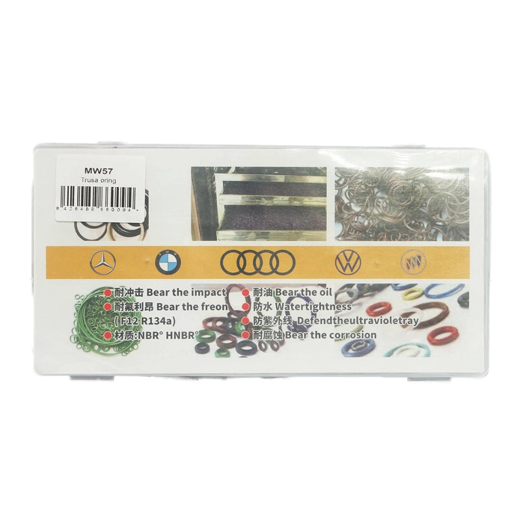 Kit O-ring viola da 225 pezzi per sistema di aria condizionata R12, R134a