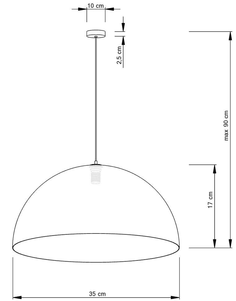 Lampada a sospensione Sfera bianco oro Ø35 E27 Sigma