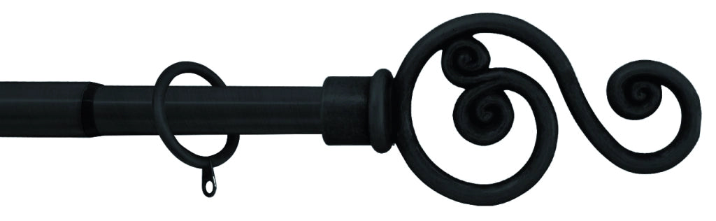 Utilia BASTONE PER TENDE VIOLINO Estensibile cm. 120÷215 col. Nero