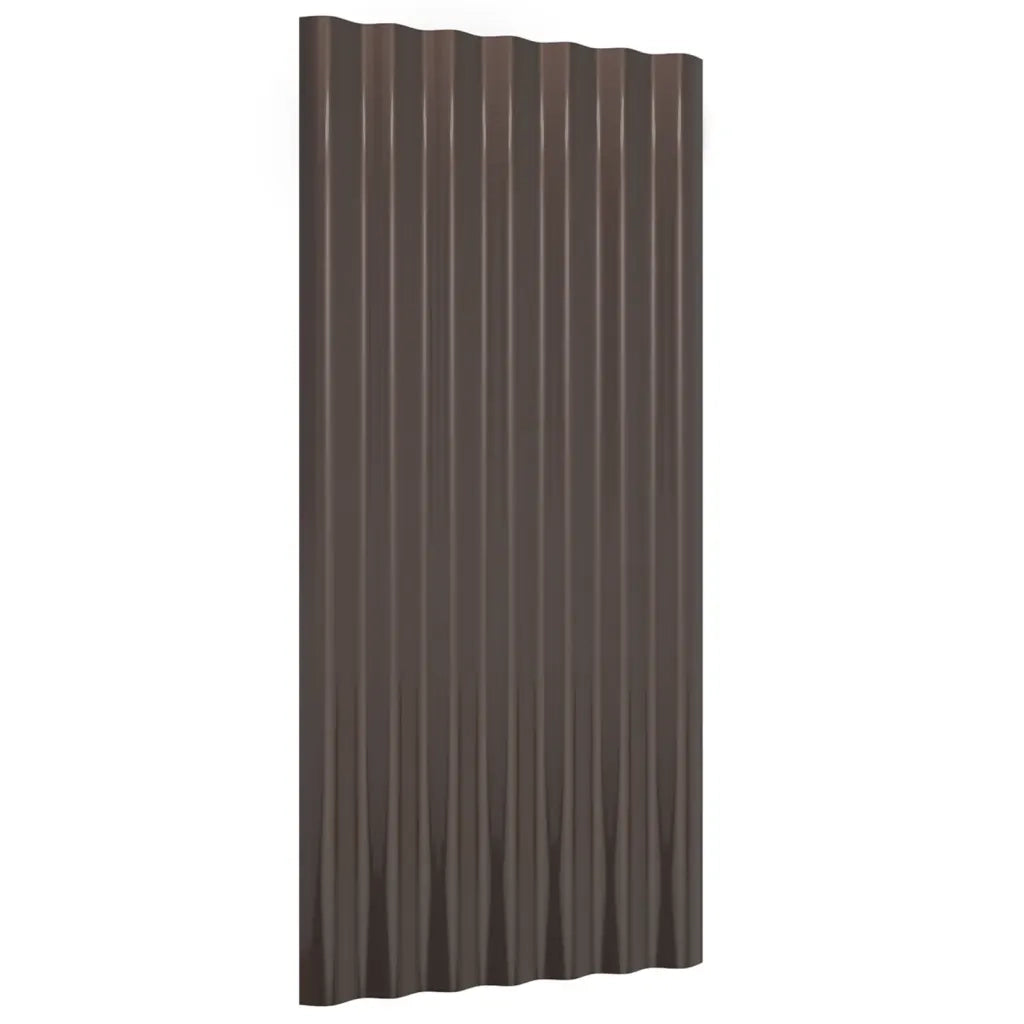 Pannelli Tetto 36 pz Acciaio Zincato Marrone 80x36cm 319140