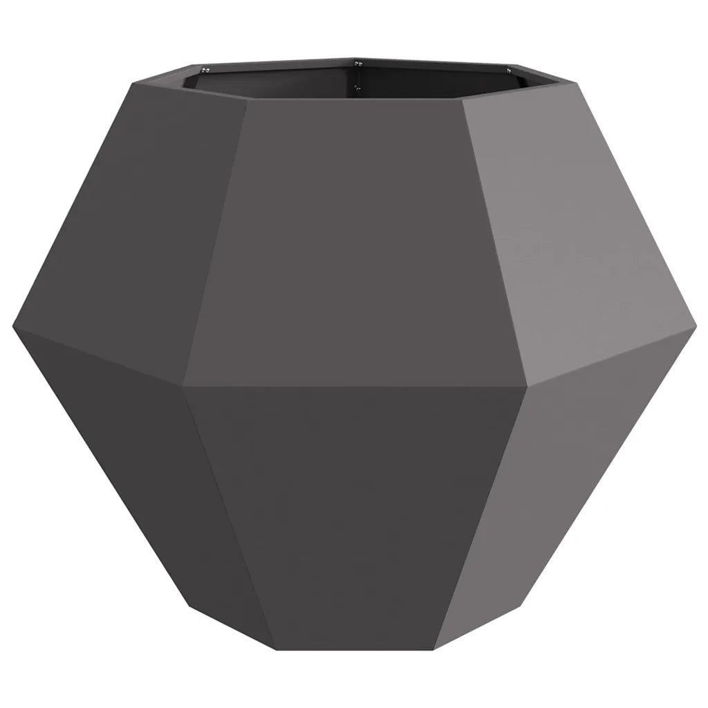 Fioriera | Cassetta per fiori | Vaso Nero 100 x 100 x 80 cm Acciaio