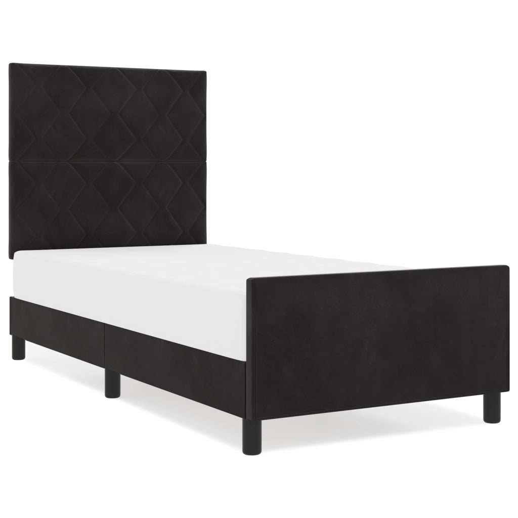 Struttura Letto  Nera 100x200 cm in Velluto