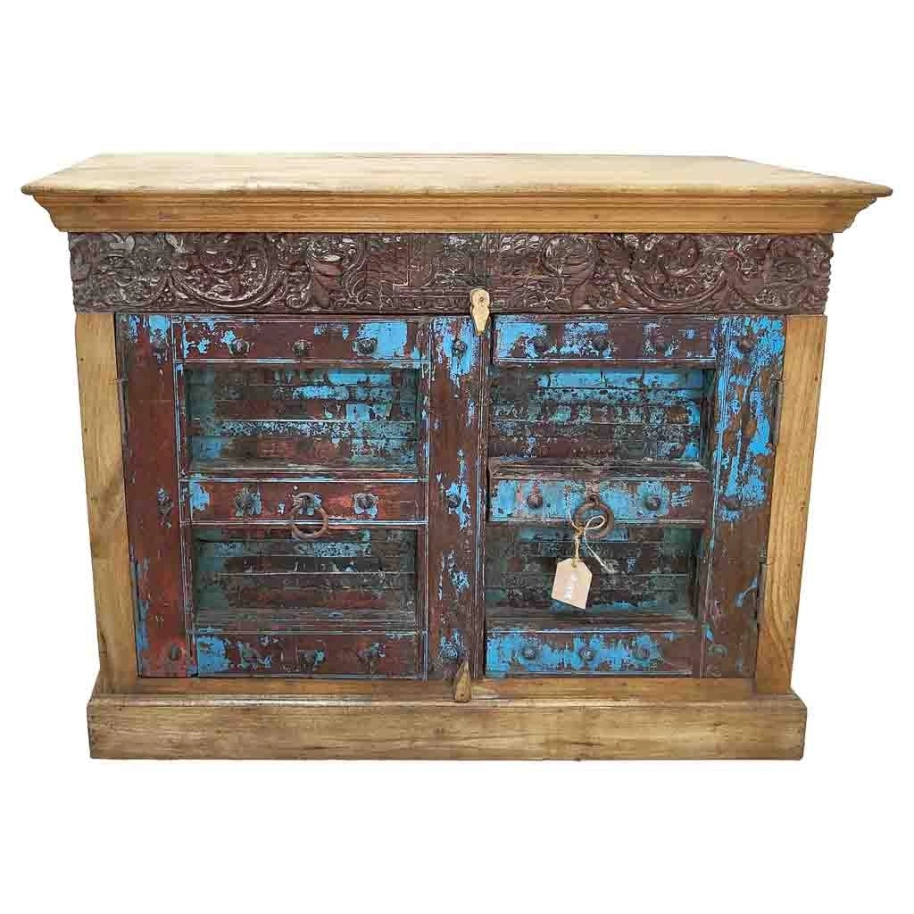 Credenza in legno artigianale 117x42x92h marrone