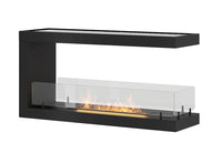 Camino a Bioetanolo Trifacciale da Incasso 100x50 cm Inside U 1000 V1 Nero con Vetro